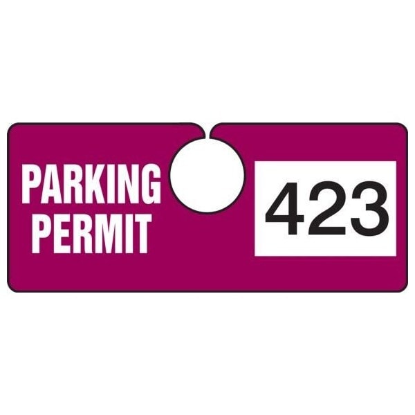 Accuform Parking Permit Tag, Numbered 700-799, Maroon, 2in x 4.75in, Laminated PF-Cardstock, 100PK TNT423MRH - main